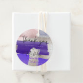 Étiquettes Cadeau PixDezines Aquarelle Merci violet (En situation)