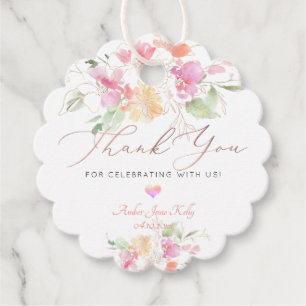 Étiquettes Cadeau PixDezines Aquarelle Pea doux Merci de courge