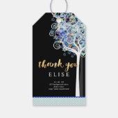 Étiquettes-cadeau PixDezines Arbre de vie Bat mitzvah/Bleu (Dos)