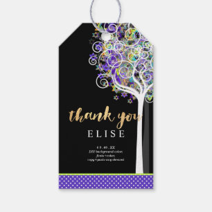 Étiquettes-cadeau PixDezines Arbre de Vie Bat Mitzvah/Violet