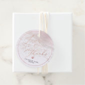 Étiquettes Cadeau PixDezines Blush Pink Shoreline Merci (En situation)