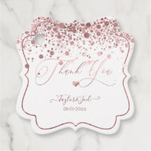 PixDezines Dazzled Faux Rose Gold Confetti + Cœur