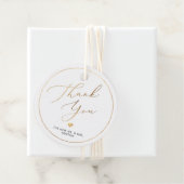 Étiquettes Cadeau PixDezines Faux Gold Luxe Merci de calligraphie (En situation)