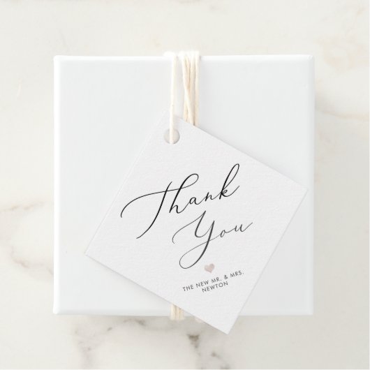 Étiquettes Cadeau PixDezines Luxe Merci de calligraphie (En situation)