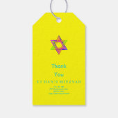 Étiquettes-cadeau PixDezines Neon Lights Star de David Bar Mitzvah (Dos)