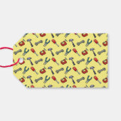 Étiquettes-cadeau Pixel Art Tool Motif Avec Hammer Vice Et Pliers (Dos (Horizontal))