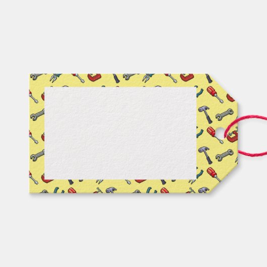 Étiquettes-cadeau Pixel Art Tool Motif Avec Hammer Vice Et Pliers (Devant (Horizontal))