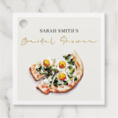 Étiquettes Cadeau Pizza Élégante Œuf Basilic Cute Fête de Mariage (Devant)