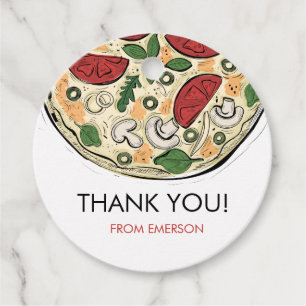 Étiquettes Cadeau Pizza Party Anniversaire Merci Favoriser Tags