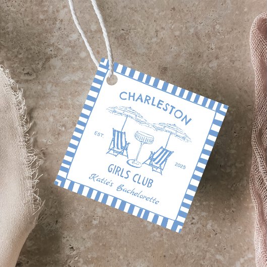 Étiquettes Cadeau Plage Côté Bleu Manqué Bachelorette Party