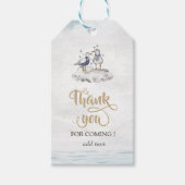 Étiquettes-cadeau Plage de mouettes d'aquarelles (Devant)