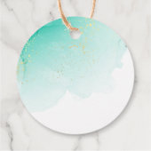 Étiquettes Cadeau Plage de surf océan tropical d'été anniversaire (Dos)