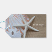 Étiquettes-cadeau Plage et Burlap Mariage Merci Favor (Dos Horizontal)