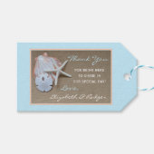 Étiquettes-cadeau Plage et Burlap Mariage Merci Favor (Devant (Horizontal))