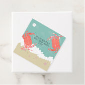 Étiquettes Cadeau Plage Mariage Sable Poisson Crabes Vagues (En situation)