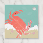 Étiquettes Cadeau Plage Mariage Sable Poisson Crabes Vagues (Dos)