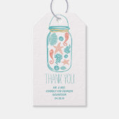 Étiquettes-cadeau Plage Mason Jar Rustique Mariage blanc (Devant)
