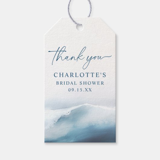 Étiquettes-cadeau Plage océanique Merci (Devant)