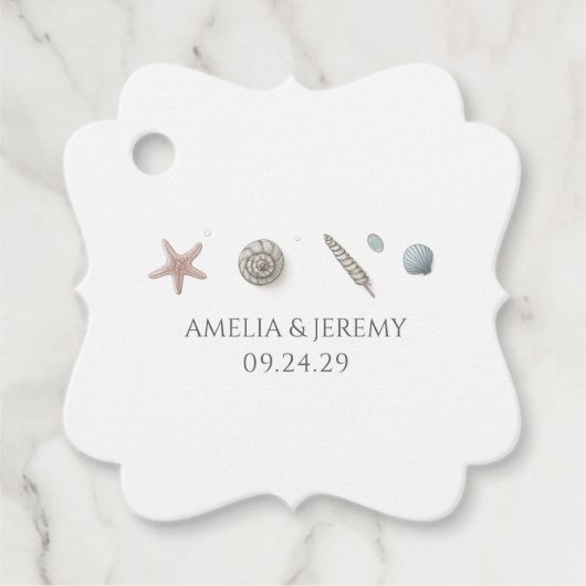 Étiquettes Cadeau Plage Pastel (Devant)