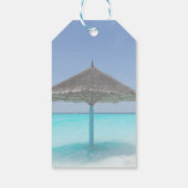Étiquettes-cadeau Plage tropicale avec Mariage parapluie Merci (Dos)