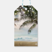 Étiquettes-cadeau Plage tropicale Océan Palm Trees & Lumières Mariag (Dos)
