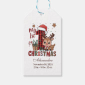 Étiquettes-cadeau Plaid Reindeer First Christmas (Devant)