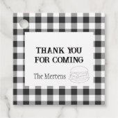 Étiquettes Cadeau Plaid rustique de bisons noirs et blancs (Devant)