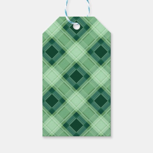Étiquettes-cadeau Plaid vert (Devant)