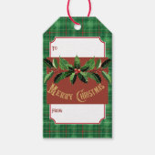 Étiquettes-cadeau Plaid vert de Noël (Devant)