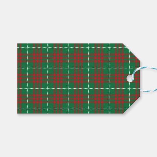 Étiquettes-cadeau Plaid vert et rouge (Devant (Horizontal))