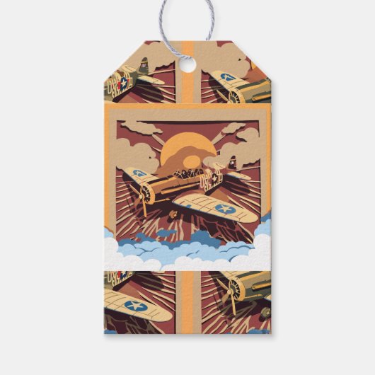 Étiquettes-cadeau Plan de guerre Vintage Masculine (Devant)