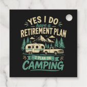 Étiquettes Cadeau Plan de retraite de camping (Dos)