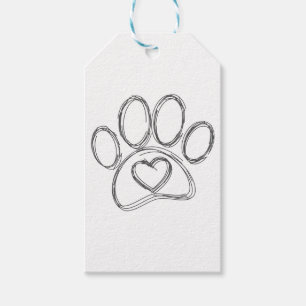 Étiquettes-cadeau Plan Empreinte de patte de chien