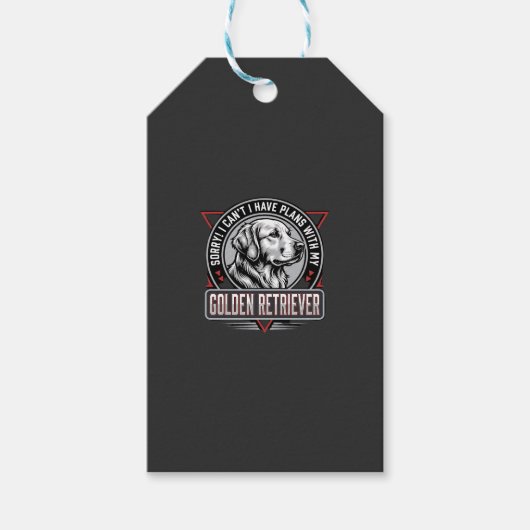 Étiquettes-cadeau Plans de Retriever doré Conception de badge de chi (Devant)