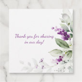 Étiquettes Cadeau Plante de lavande violet vert pâle Feuille Mariage (Dos)