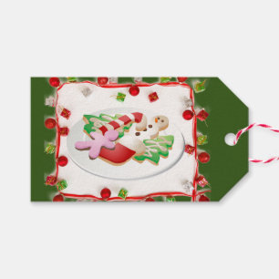 Étiquettes-cadeau Plaque de cookies de Noël faits maison