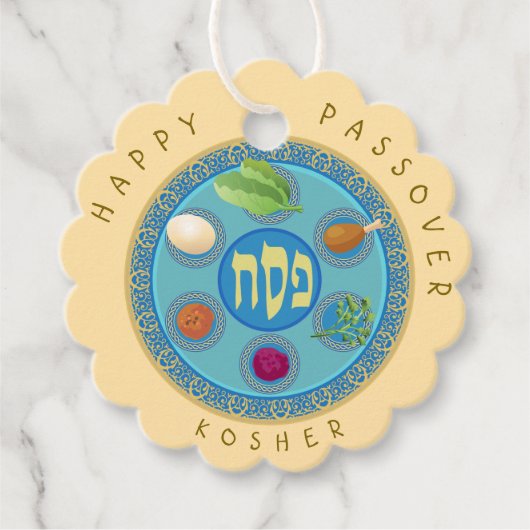 Étiquettes Cadeau Plaque de séchage de la Pâque Kasher Pesach (Devant)