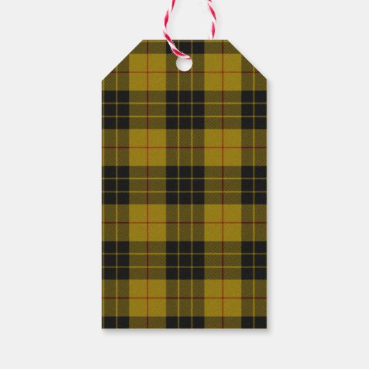 Étiquettes-cadeau Plaque noire jaune tartan MacLeod (Dos)