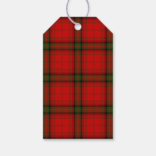 Étiquettes-cadeau Plaque rouge vert tartan MacDougall (Dos)