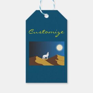 Étiquettes-cadeau Pleine lune Thunder_Cove d'hurlement de coyote de