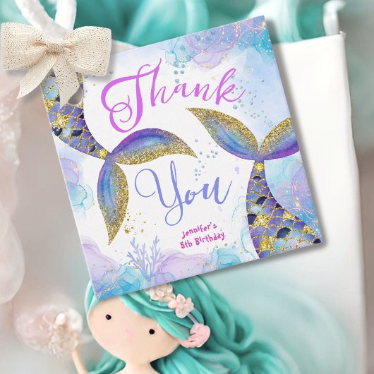 Étiquettes Cadeau Plongez dans cinq filles Sirène 5e anniversaire