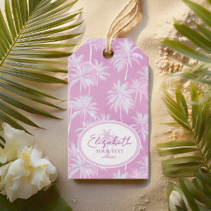 Étiquettes-cadeau Plum Motif de silhouette de palmier hawaïen ID1093