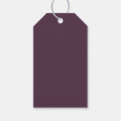 Étiquettes-cadeau Plum violet moderne Edge élégant Mariage Monogramm (Dos)