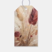 Étiquettes-cadeau Plumes de Boho à crème rouge Floral (Dos)