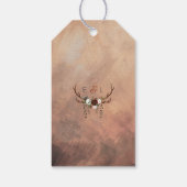 Étiquettes-cadeau Plumes rustiques de bois et fleurs florales (Dos)