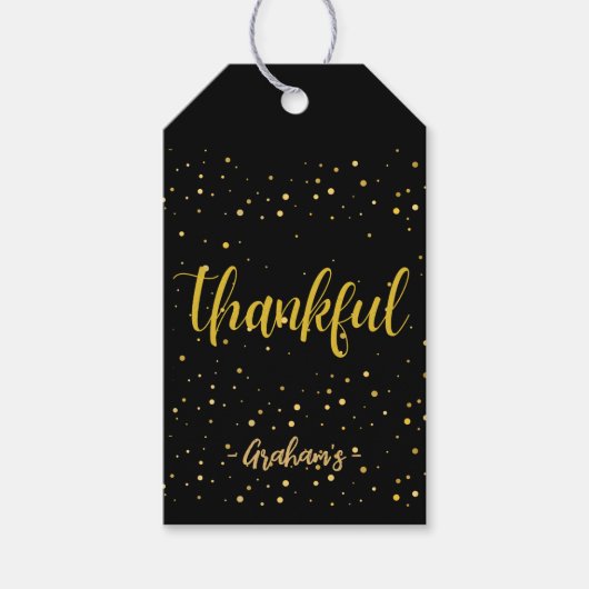Étiquettes-cadeau Pneuka or glamour point Merci (Devant)