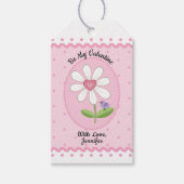 Étiquettes-cadeau Poche rose Point Blanc Marguerite Be My Valentine (Devant)