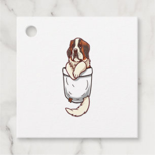 Étiquettes Cadeau Pocket St Bernard Puppy