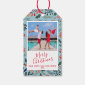 Étiquettes-cadeau Poinsettia Berries Feuilles Noël (Devant)