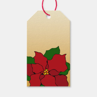 Étiquettes-cadeau Poinsettia en vitrail